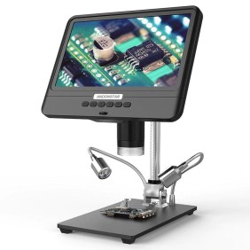 Microscopio digitale Andonstar AD208, display LCD da 8,5 pollici, ingrandimento 260X, fotocamera da 2 MP, LED, saldatura, USB, PCB, monete