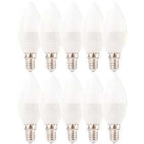 Set di 10 lampadine LED SkyElectric, candela, 7W, E14, luce fredda