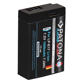 Batteria Patona Platinum LP-E17, porta USB-C, 1000mAh, per Canon EOS RP 77D 200D 750D 760D 8000D