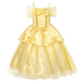 Costume da principessa Belle Fantasy per bambina, giallo, 3 anni, 110 cm