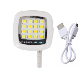 Marashop mini flash, LED esterno, per smartphone, Bianco