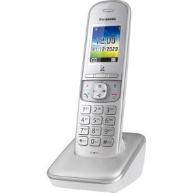 Telefono cordless, Panasonic, KX-TGH710, Ascolto aperto, Argento