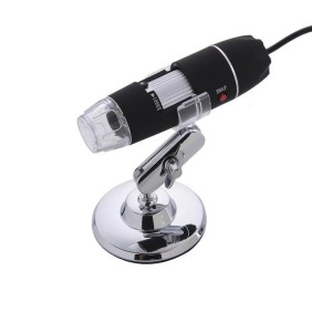 Microscopio digitale SYNO, per PC, foto-video, USB, 8 x LED, fuoco 15-40 mm, fattore di grandi dimensioni 500X, Nero