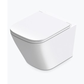Vaso WC Ego-A112 Senza flangia, 49x34 cm, Bianco, ceramica sanitaria, coperchio Soft Close