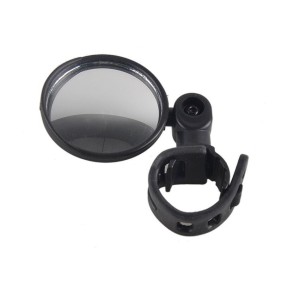 Specchietto retrovisore per bicicletta, vetro/silicone, regolazione 3D, 360 gradi, 7,9 cm, nero