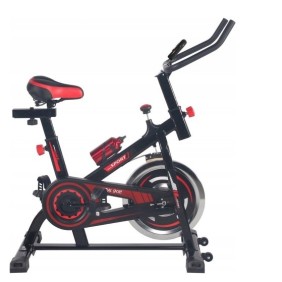 Avl spinning bike, peso utilizzatore 110 Kg, indoor bike silenziosa, Nero/Rosso