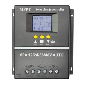 Controller pannello solare MPPT, Max Sun, schermo LCD, 12/24/36/48 V, 60 A, automatico