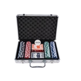 Set Poker OneTech Deluxe, Ultima Generazione, Professionale con 200 Fiches, 2 Mazzi di Carte e Custodia in Alluminio