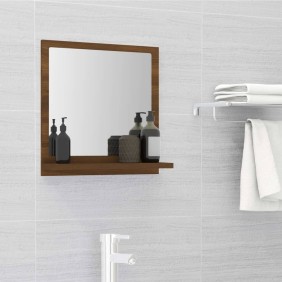 Specchio da bagno, rovere marrone, 40x10,5x37 cm, legno composito, Per il bagno 815635