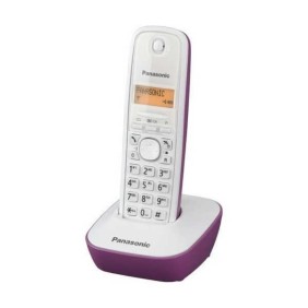 Telefono digitale cordless Panasonic, LCD, bianco/viola
