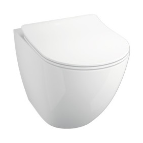 BASANO Set wc Baiano senza cornice a filo, compreso WC in cocceco con altezza 5 cm, bianco