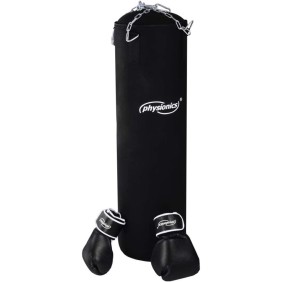 Sacco boxe per adulti, con guanti inclusi, 25 kg, nero
