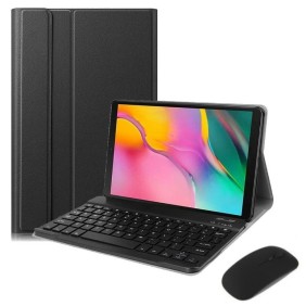 Set cover per mouse e tastiera, in pelle, compatibile con Lenovo Tab M10, nero