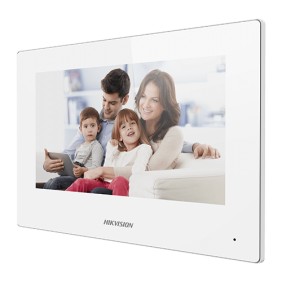 Monitor videocitofono wireless TCP/IP, touch screen TFT LCD da 7 pollici, bianco - HikVision DS-KH6320-WTE1-W