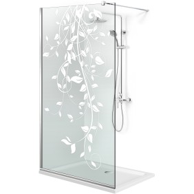 Parete doccia cabina Aqua Roy ® INOX modello Dance bianco, vetro trasparente 8 mm, fissata, 100x195 cm