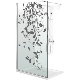 Parete doccia walk-in Aqua Roy ® INOX modello Dance nero, vetro trasparente 8 mm, fissato, 110x195 cm