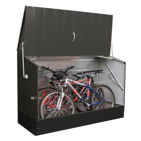 Deposito biciclette, Trimetalli, Acciaio/PVC, 196x89x133 cm, Grigio scuro