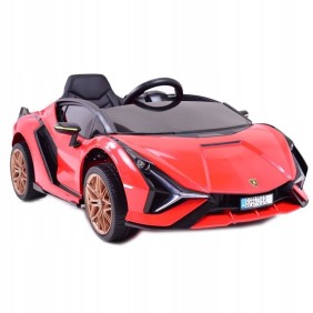 Auto elettrica per bambini Super-Toys, Lamborghini, Controllo tramite telecomando, 3-6 anni, Rossa