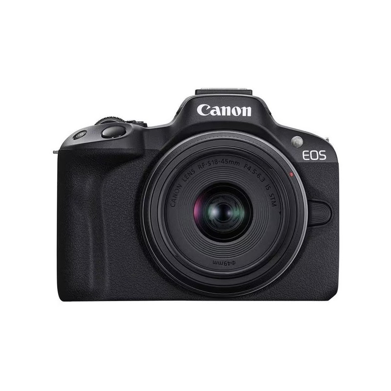 Fotocamera mirrorless CANON EOS R50, 24,2 MP, 4K, Wi-Fi, obiettivo 18-45 mm IS STM, Nero
