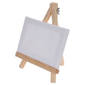 Cavalletto per dipingere, Artmaker, Legno/Tela, 12x18x23 cm, Bianco/Marrone
