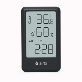 Termometro e igrometro ambientale digitale, sveglia, memoria, supporto espandibile, nero, AirBi FRAME BI1050