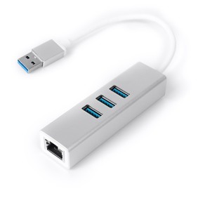 Multiporta USB a 3 USB + RJ45 SPU-M07, Argento