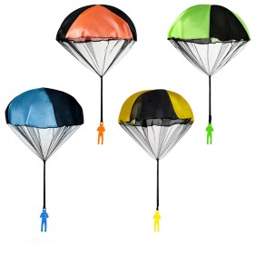 Set di 4 soldatini giocattolo con paracadute, personaggio lanciabile tipo paracadutista, multicolore