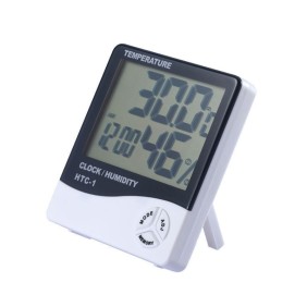 Termometro LCD per umidità esterna/interna, ABS, 103 x 93 x 21,5 mm, Nero/Bianco