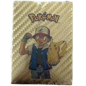 Confezione promozionale Gioco di carte Pokemon Gold 3D Lenticular Hologram, confezione da 55 pezzi, album Pokemon