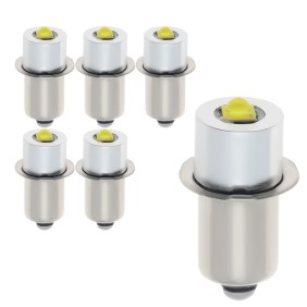 Set di 2 lampadine flangiate per torcia, YWX, lampadine LED, luce bianca fredda, 3 W, 6~24 V, bianco