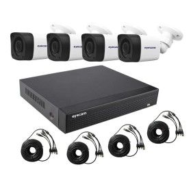Sistema di videosorveglianza da esterno, HD, 5MP, 4 telecamere, Eyecam