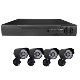 Sistema di videosorveglianza DVR 4 kit Alainn ®, telecamere esterne/interne, Hdmi