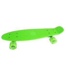 PennyBoard ergonomico con ruote luminose, Verde - 55x15x5,5 cm