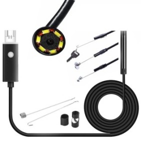 Endoscopio digitale con USB/micro USB per Android e PC, con cavo da 10 metri e 6 LED