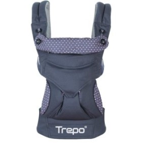Marsupio ergonomico Trepo®, marsupio con 3 posizioni di trasporto, 100% cotone, 0-20 kg Bleumarine / Arancione