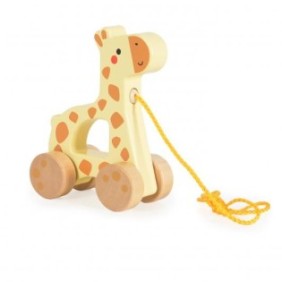 Giocattolo da tirare/spingere in legno Tooky Toy, Giraffa