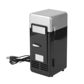 Mini frigorifero USB con LED, Sunmostar, Nero/grigio