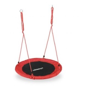 Culla per bambini Relaxdays, discoteca, diametro 90 cm, portata massima 100 kg, rossa