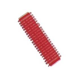 Bigodini, Efalock, Diametro 13mm, Plastica, Velcro, Rosso, 6 pz