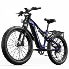 Bicicletta elettrica Shengmilo MX03 Shimano 7 velocità, 48V17.5AH Batteria Samsung BAFANG top 1000W motore blu