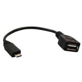 Cavo adattatore Detech OTG, microUSB maschio - USB 2.0 femmina, 15cm, compatibile con tablet micro USB, ottima qualità, nero