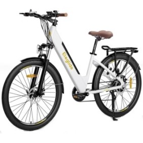 Bicicletta elettrica, Eleglide T1 Step-Thru City E-Bike, Ruote da 27.5 pollici, Trekking, per pendolarismo, con batteria rimovibile 36V 12.5 Ah, display LCD, cambio Shimano a 7 velocità per adulti, colore bianco