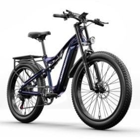 Bicicletta elettrica Shengmilo MX03 BAFANG peak 1000W motori 48V17.5AH batteria Samsung Shimano 7 velocità blu