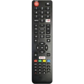 Telecomando TV sostitutivo compatibile Vortex, Utok, LEDV-32TD1200S, LEDV-32TD2070S, U32HDS1, Netflix, YouTube, Nero