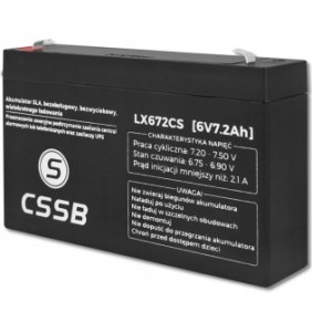 Batteria stazionaria AGM 6V 7,2Ah esente da manutenzione per UPS, registratori di cassa, pannelli di allarme, 150 x 95 x 35 mm