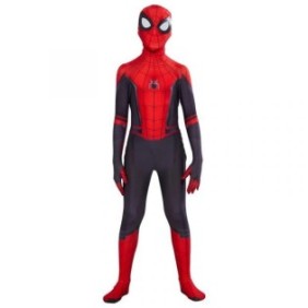 Costume per bambini Spiderman, con cappuccio, in lycra, multicolor, 5-6 anni