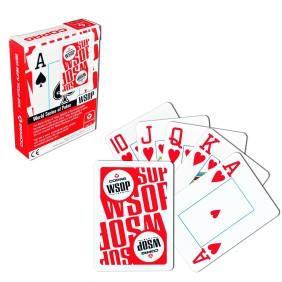 Carte da gioco da poker, ufficiali World Series of Poker - WSOP, da competizione, 100% plastica, Texas Hold'em, colore dorso rosso