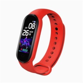Bracciale fitness SIKS® Bluetooth, contapassi, notifiche, modello M5, rosso