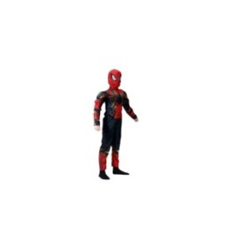Costume Iron Spiderman con muscoli e maschera LED, L 120-130, 8-9 anni