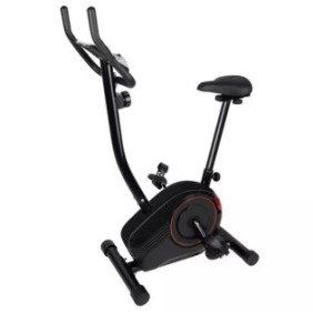 Zenino Magnetic Fitness Bike - Display con monitoraggio della frequenza cardiaca, 8 livelli di difficoltà, sedile regolabile, supporto per telefono, peso massimo 130 kg, resistenza 8 kg, 3 cinturini inclusi, nero